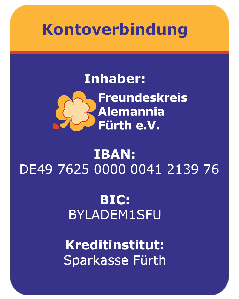 Kontoverbindung Freundeskreis Alemannia Fürth, gemeinnnützig